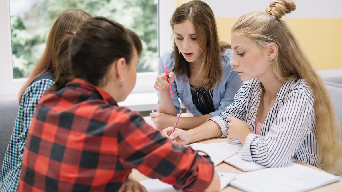 imagine cu mai multe eleve de liceu