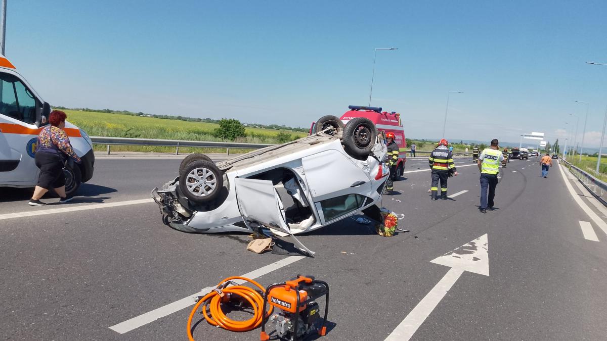imagine cu accidentul de pe DN1D de la Albești Paleologu