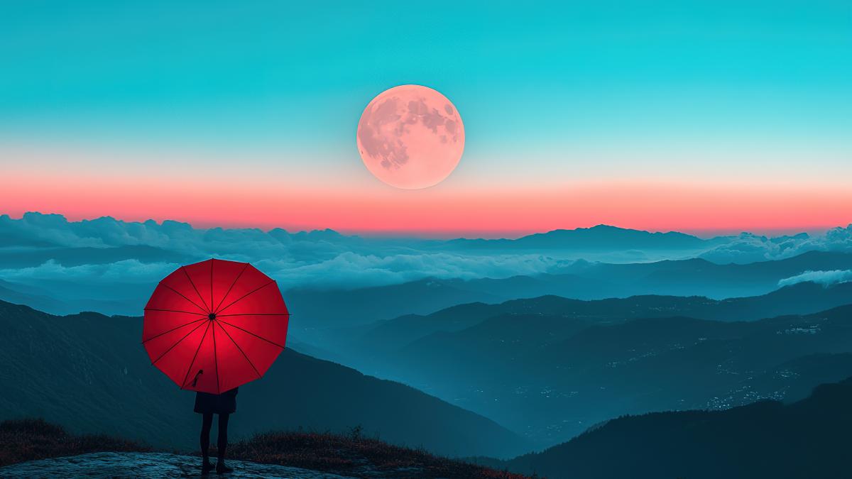 luna plina umbrela rosie