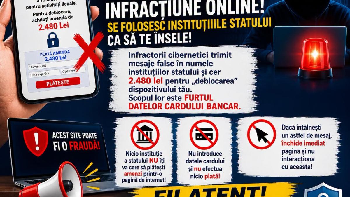 O nouă metodă de fraudă online, avertisment de la MAI Atenție la mesajele care cer bani pentru „deblocarea” telefonului
