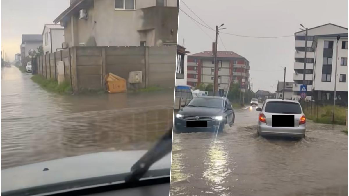 Străzi sub apă în Chiajna Oamenii reclamă probleme după ploaia torențială și cer soluții
