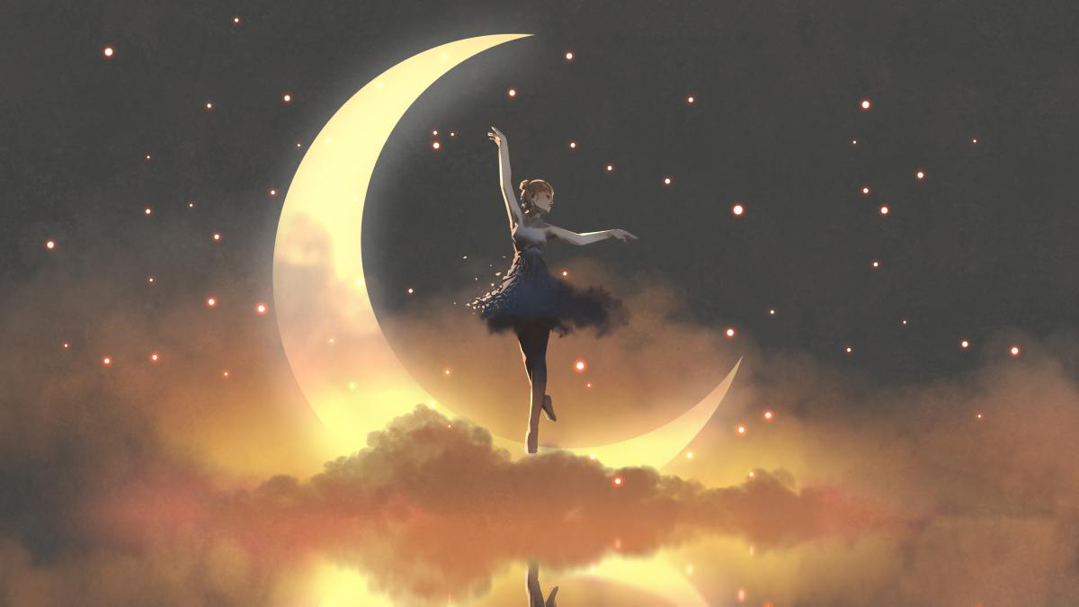 balerina luna in crestere