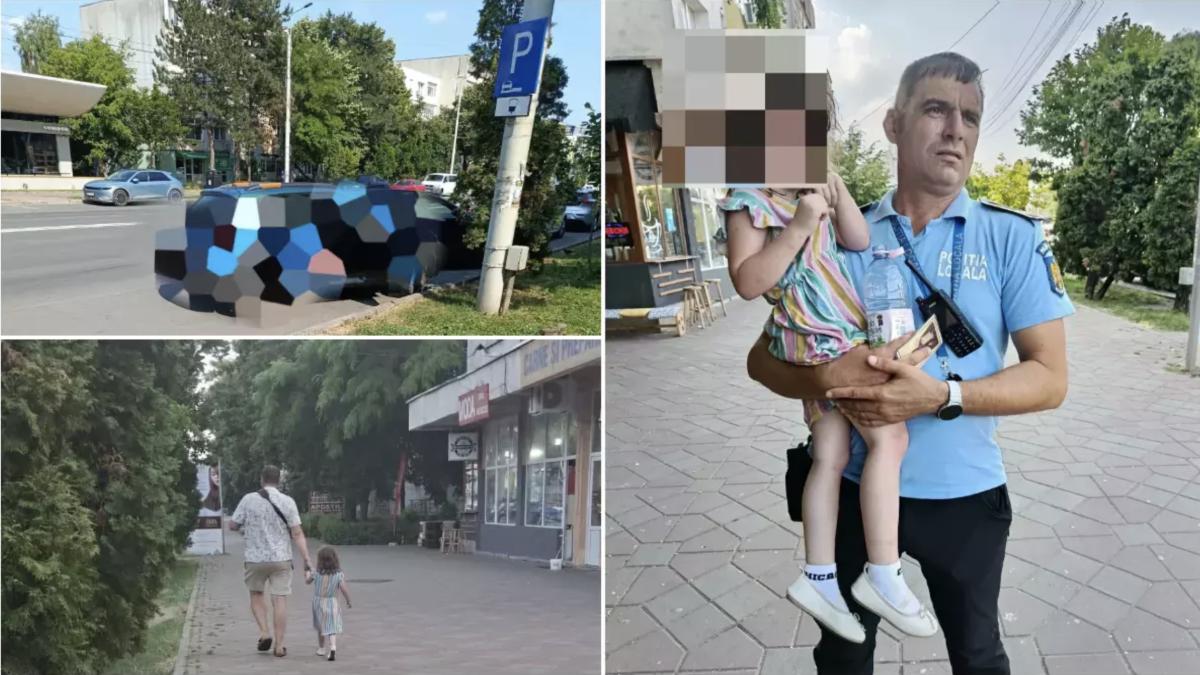 fetita 4 ani politie lasata in masina