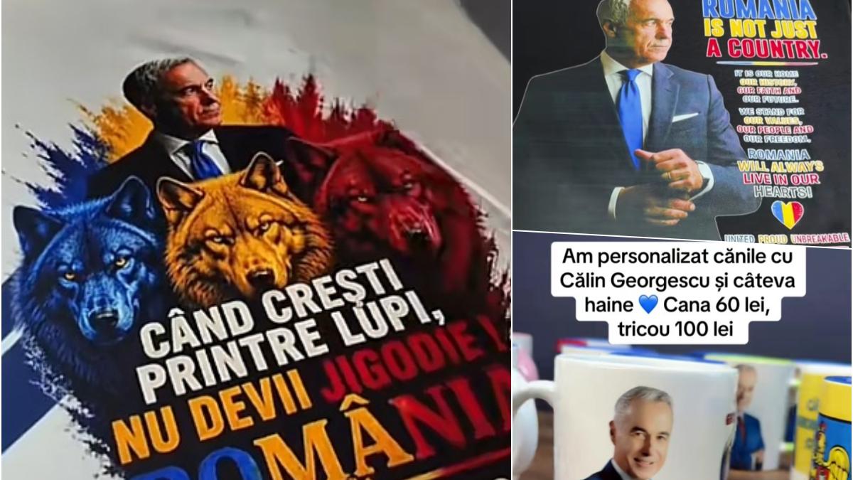 Afacerea „Călin Georgescu” Românii au început să vândă tricouri, căni și prosoape cu chipul fostului candidat la prezidențiale  video