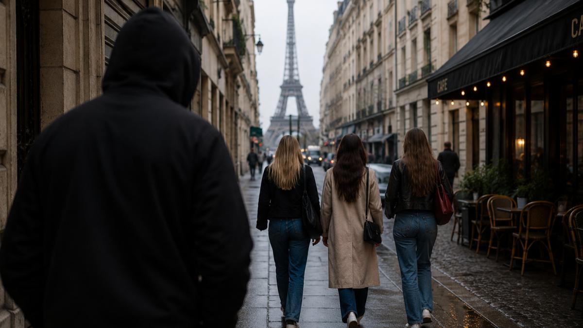 Scene de groază la Paris: Un bărbat înarmat cu două cuțite a atacat trei femei. foto- AI
