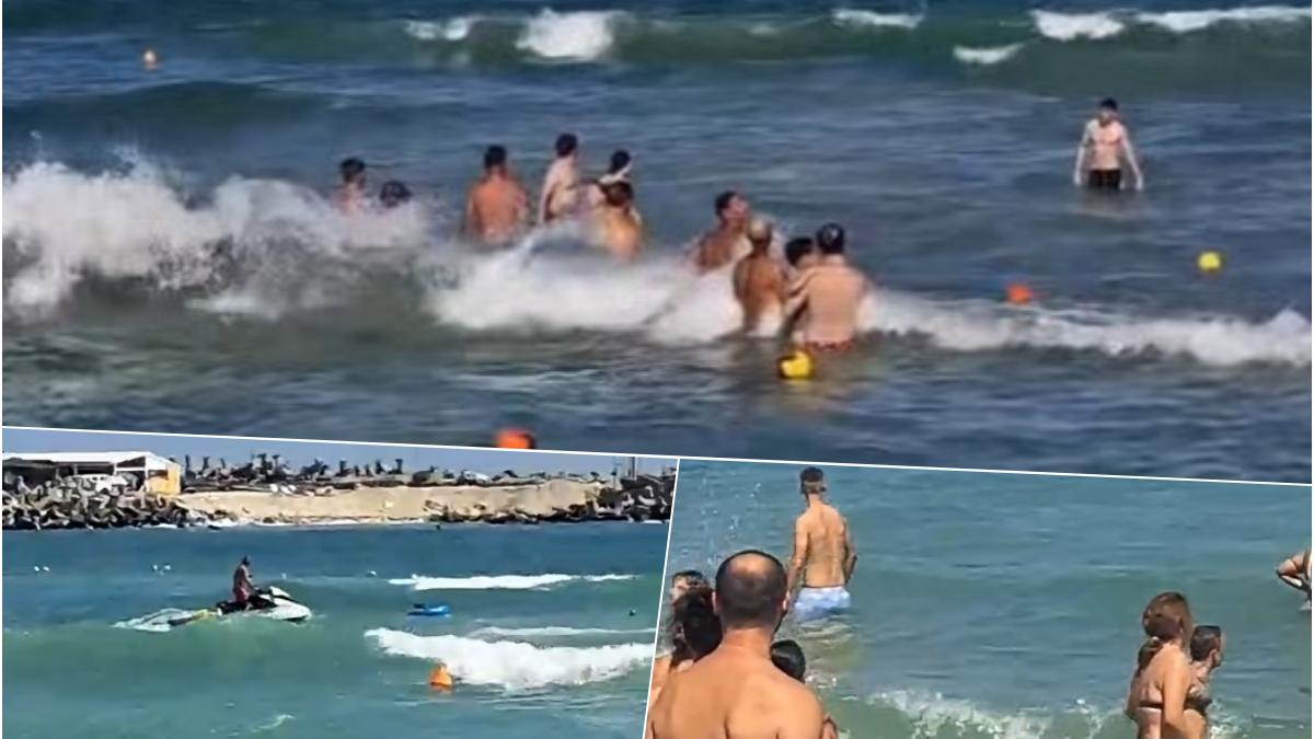 Steagul roșu, ignorat din nou pe litoral. Un turist a fost salvat de două ori de la înec, o fetiță a ajuns în larg  video