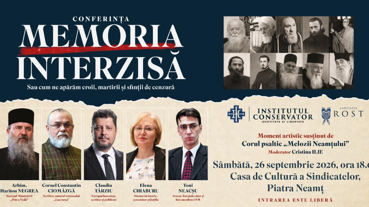 Cine decide cum ne amintim trecutul? Conferința „Memoria interzisă” aduce la Piatra Neamț istorici, clerici și juriști
