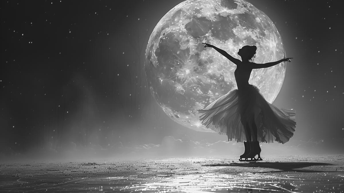 desen patinatoare luna