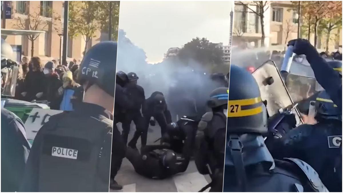 Veste Galbene, sindicate și elevi au paralizat marile orașe din Franța Fum, torțe și bătăi cu poliția