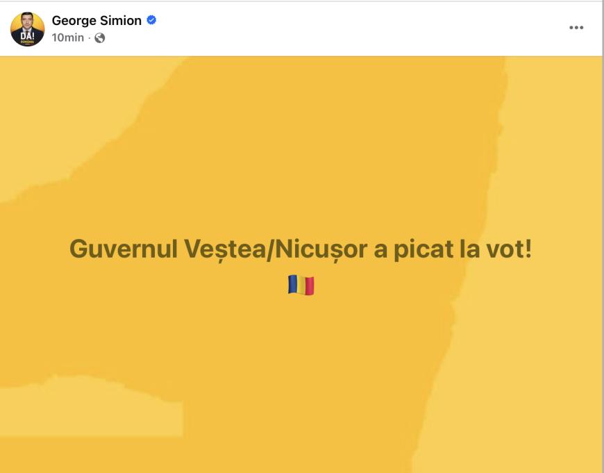 Veștea și Simion au ieșit la declarații după întâlnirea din sediul AUR. ”Vom merge la învestire”/ Termen limită pentru Nicușor Dan
