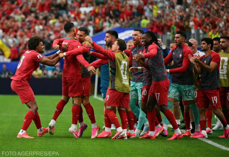Cristiano Ronaldo celebrând primul gol din meciul cu Uzbekistan, la Cupa Mondială 2026. Sursa foto: Agerpres