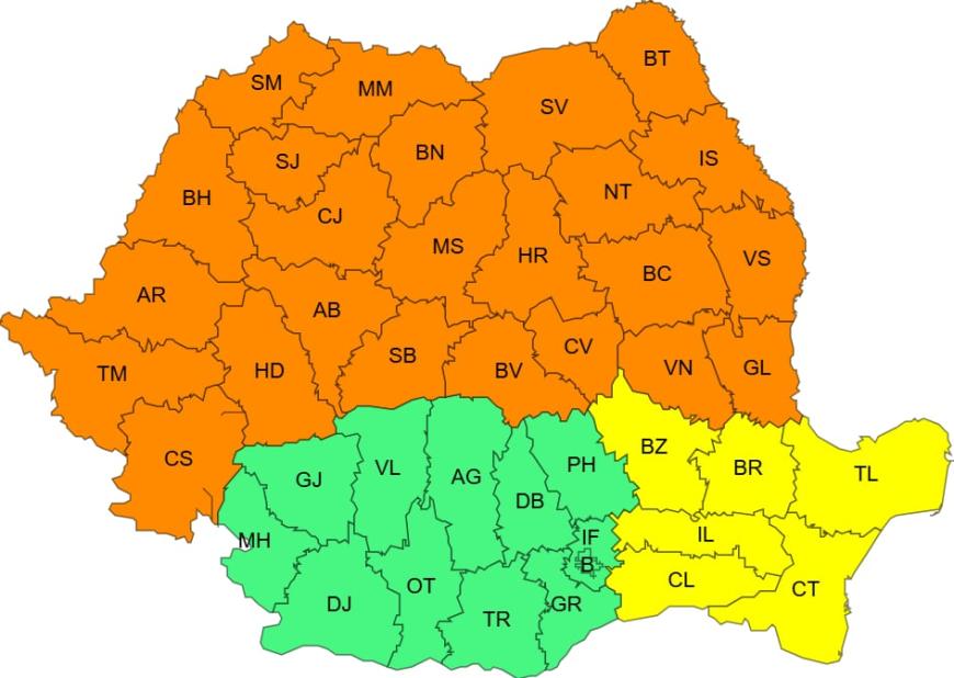 Avertizări de căldură. Sursa foto: ANM