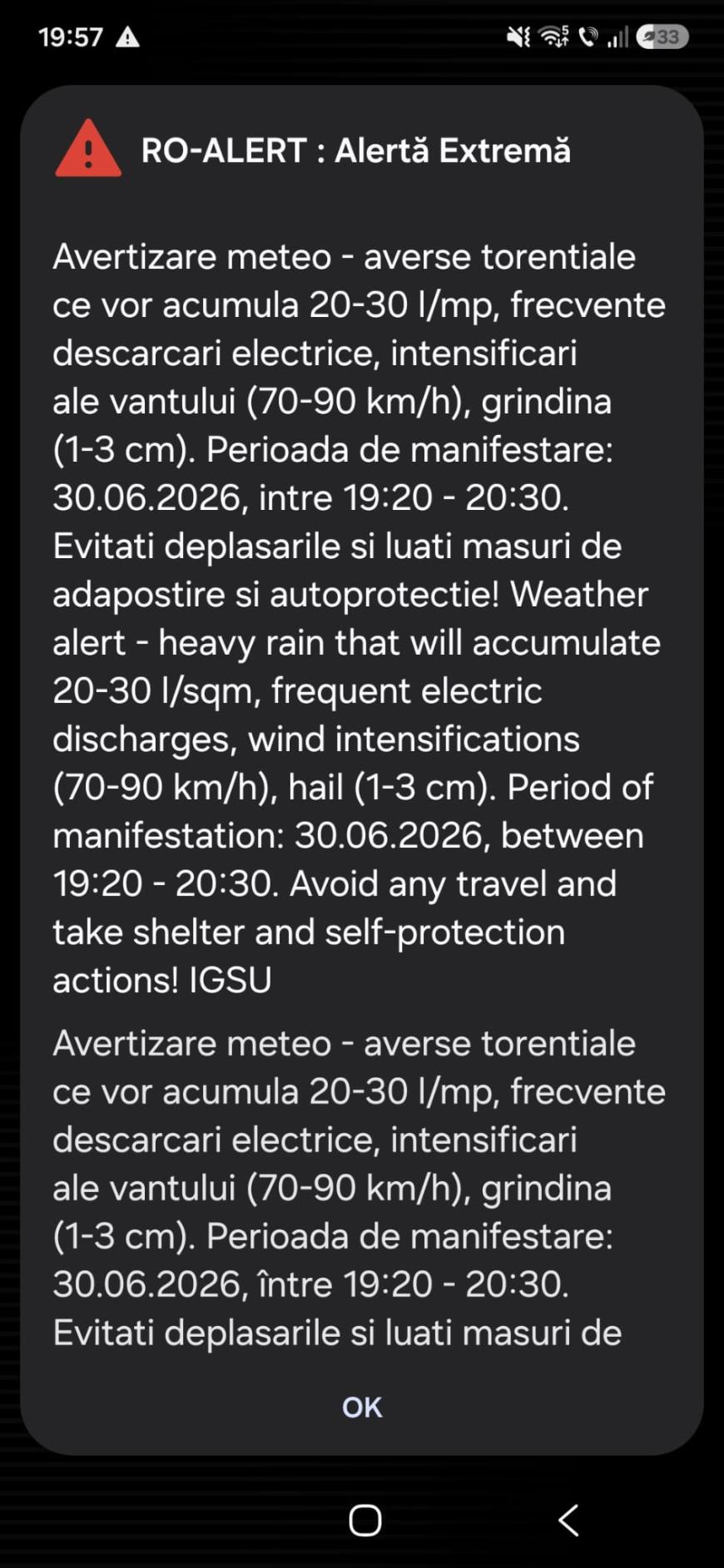 RO-ALERT pe A2. Pericol de acvaplanare, avertizare pentru şoferi / video 