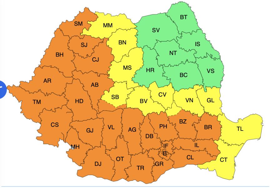 O nouă alertă de Cod Portocaliu de furtuni a intrat în vigoare în București