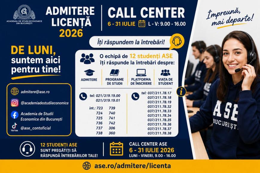 Admis la ASE 2026. Alegerea de azi, viitorul profesional de mâine