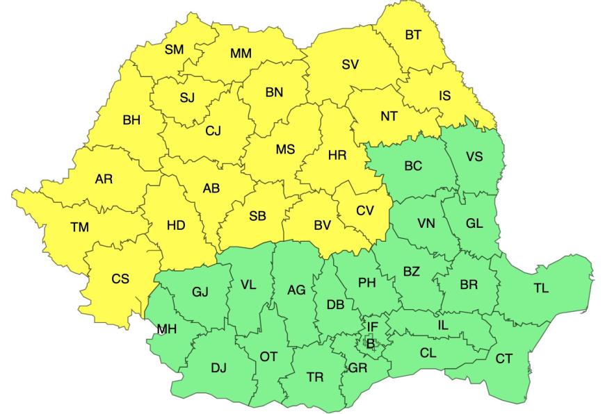 ANM: Jumătate de ţară, sub atenţionare cod galben de vijelii, până miercuri la prânz