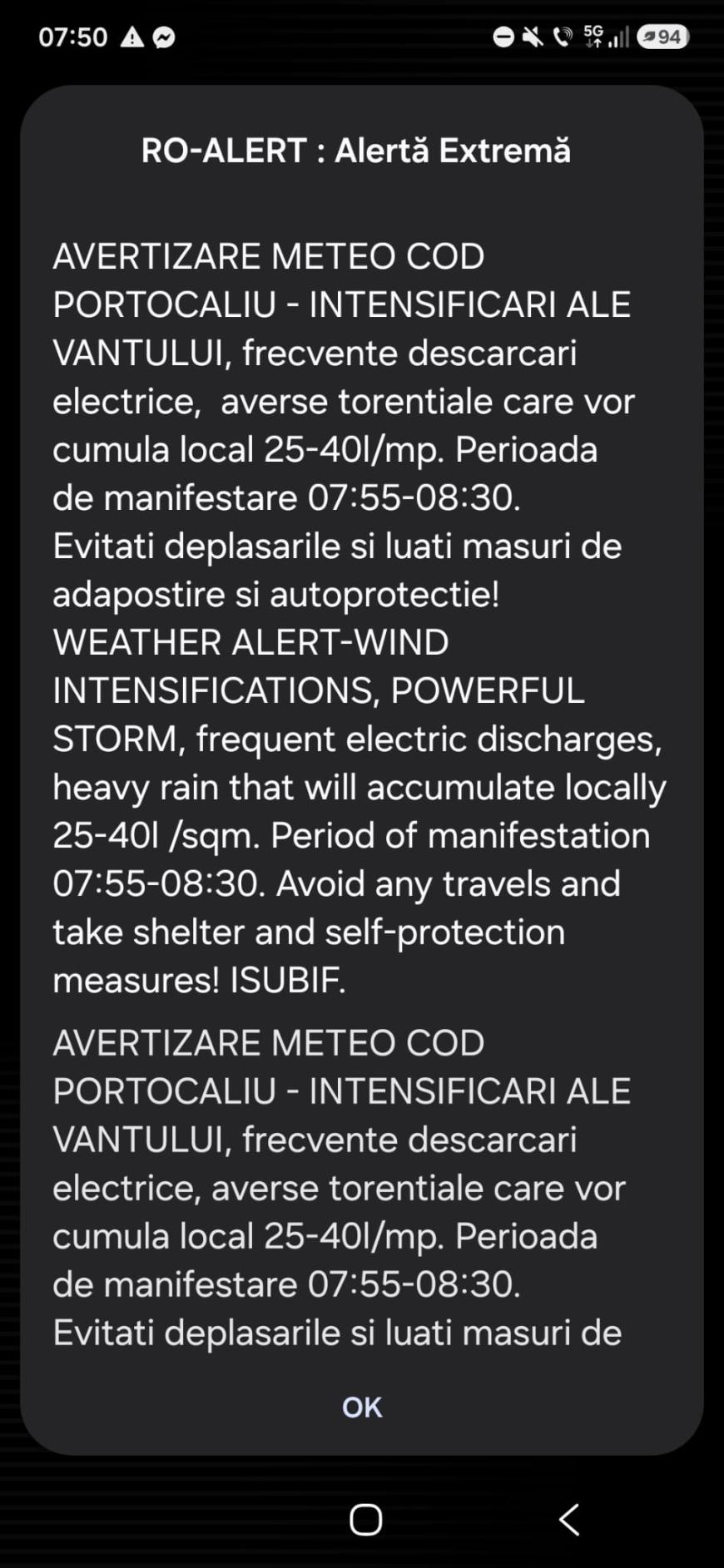 Ploi puternice în Capitală. A fost emis RO-Alert 