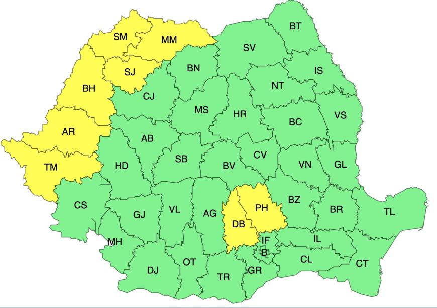 ANM: Ploile nu se opresc. Vezi zonele avertizate