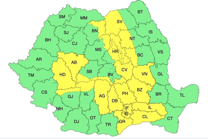 ANM: Ploile nu se opresc. Vezi zonele avertizate