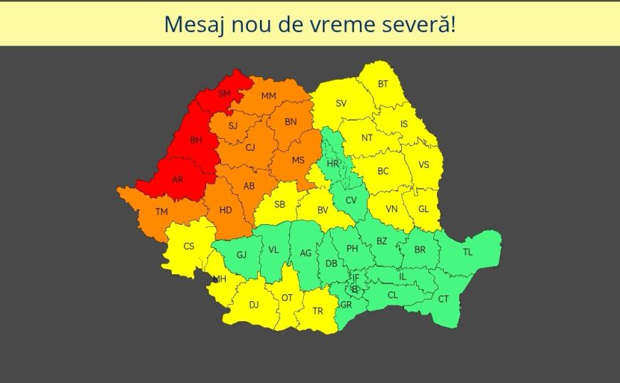 Cod Roşu de caniculă, până luni dimineaţa, în 3 județe din România. Temperaturi de până la 40 de grade. Alte regiuni, sub avertizări Cod Portocaliu și Cod Galben - HARTA
