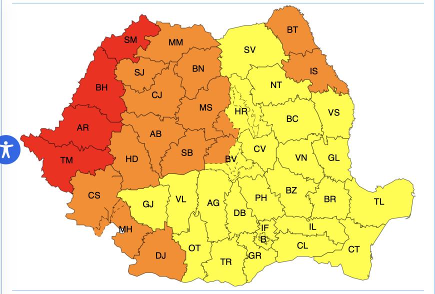 Domul de căldură a ajuns în România. Cod Roșu în Vest. Țara, sub Cod Galben și Cod Portocaliu de caniculă 