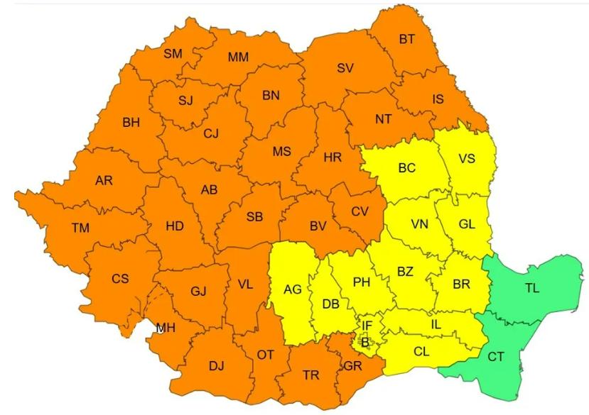 Codul portocaliu de caniculă
