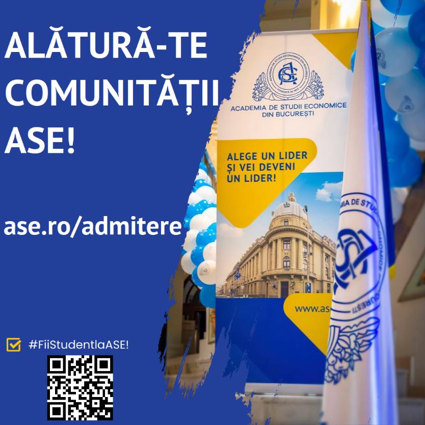 Fii gata pentru un nou început!  ASE anunță sesiunea de toamnă a concursului de admitere pentru programele universitare de licență, masterat și doctorat