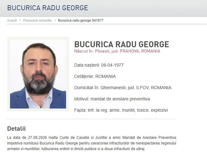 Radu George Bucurică, procurorul acuzat că a tras cu arma în loc public, dat în urmărire generală 