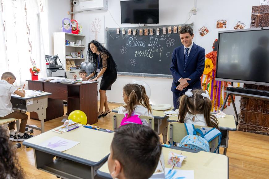 Nicușor Dan, prezent la debutul anului școlar 2026-2027, în județul Călărași. Sursa foto: Administrația Prezidențială