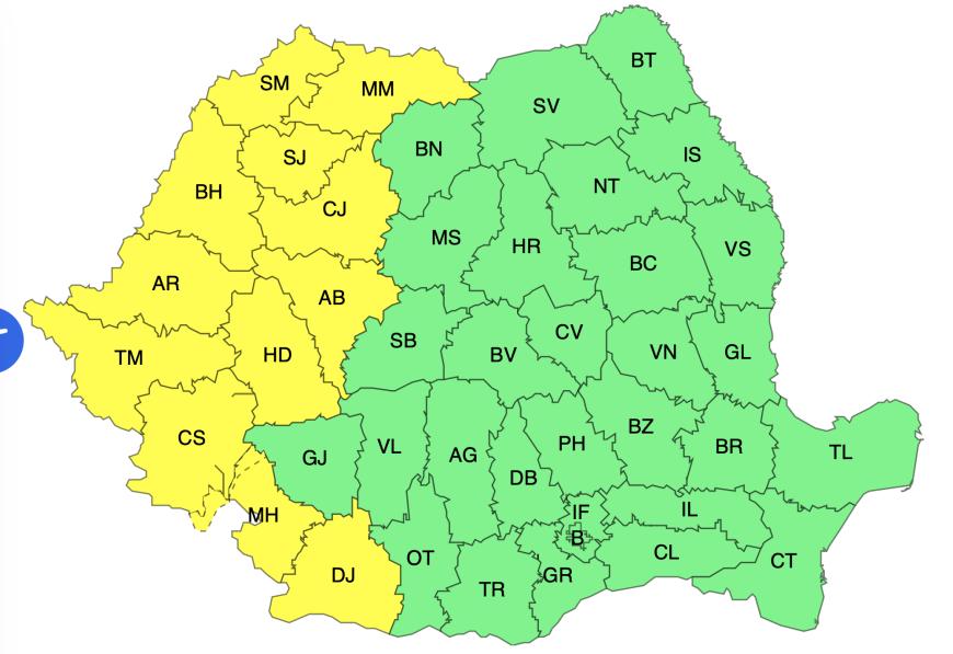 Alerte ANM de caniculă în 9 și 10 septembrie. Temperaturile ajung la 35 de grade. Harta zonelor vizate