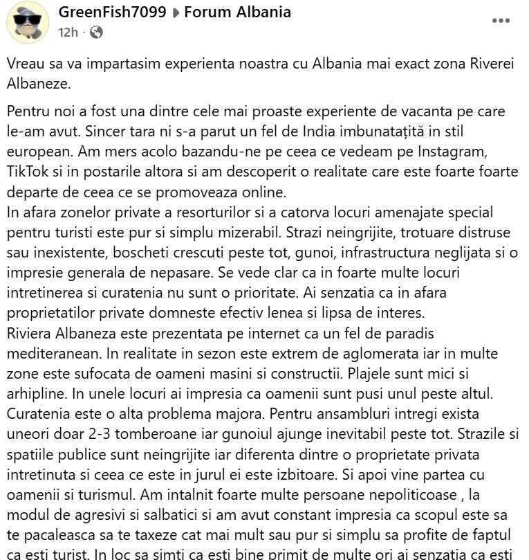 Turiști români, dezamăgiți de Albania după ce au găsit ”dincolo de ambalajul” de pe Instagram și TikTok: „Una dintre cele mai proaste experiențe de vacanță”