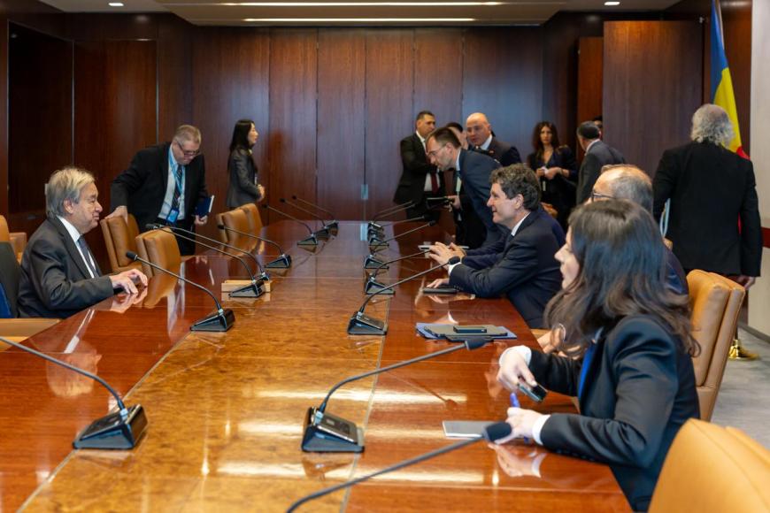 Nicuşor Dan s-a întâlnit cu secretarul general al ONU Antonio Guterres la New York