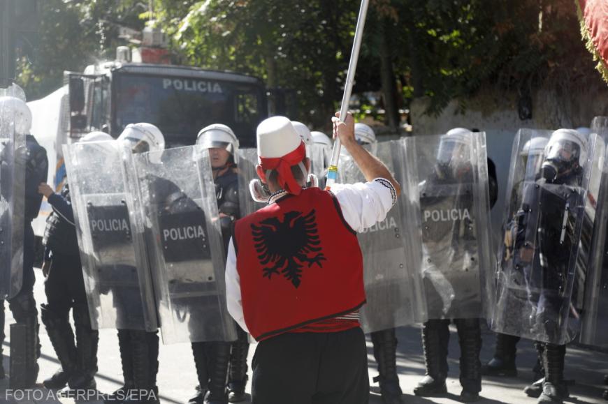 Proteste violente în Albania. Sursa foto: Agerpres