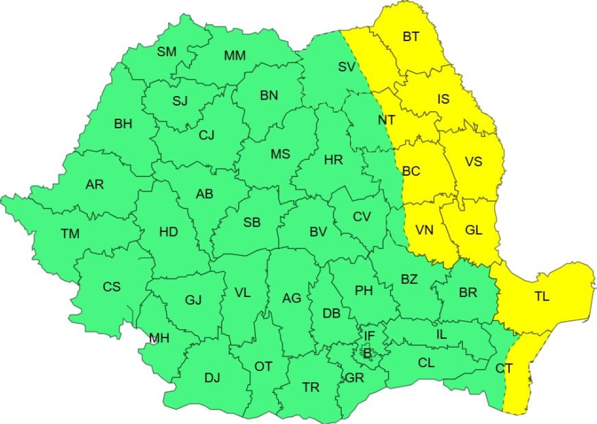 Vremea se schimbă în România: ANM anunță ploi și vânt puternic, ninsori la munte. Prognoza pentru București