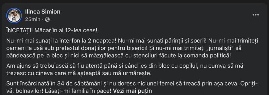 Ilinca, soția lui George Simion, mesaj disperat: Încetați! Nu doresc niciunei femei să treacă prin așa ceva