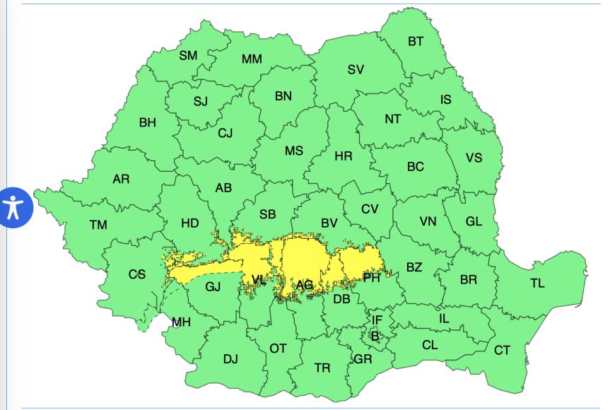 ANM, Cod Galben și Cod Portocaliu de ploi și ninsori. Vremea până luni, 2 noiembrie