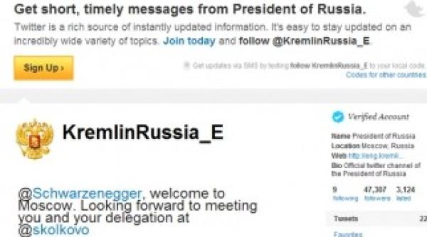 arnold schwarzenegger schimb de mesaje pe twitter cu dmitri medvedev