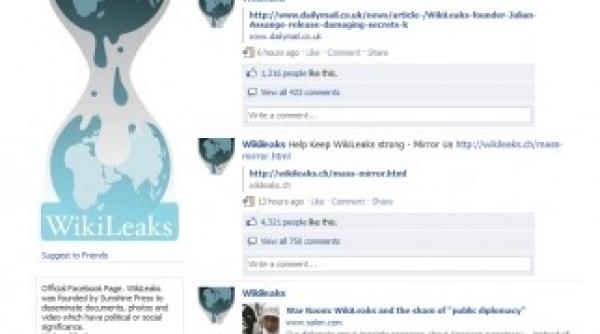 wikileaks sustinuta pe facebook de aproape 900 000 de oameni