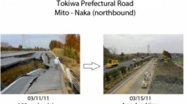 un drum din japonia distrus de cutremur reparat in doar patru zile