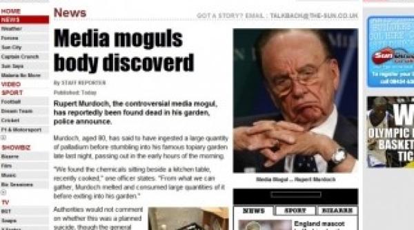 site ul the sun spart de grupul de hackeri lulzsecurity dupa care au publicat ca a murit murdoch