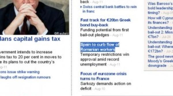 financial times despre decizia spaniei de restrictionare a accesului muncitorilor romani o premiera in cadrul ue