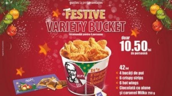 kfc ofera o ciocolata milka ca desert la variety bucket