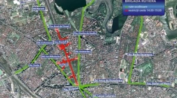vezi harta restrictiilor de circulatie impusa de mitingul de joi din capitala