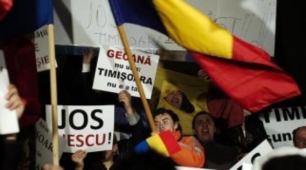 zeci de oameni au iesit in piata universitatii chiar daca afara ninge