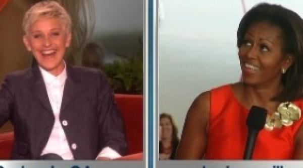 michelle obama si ellen degeneres in lupta pentru cea mai frumoasa rochie de bal foto si video