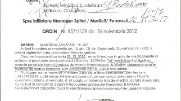 sri investigheaza falsul cu semnatura lui raed arafat pe un document halucinant trimis catre spitale