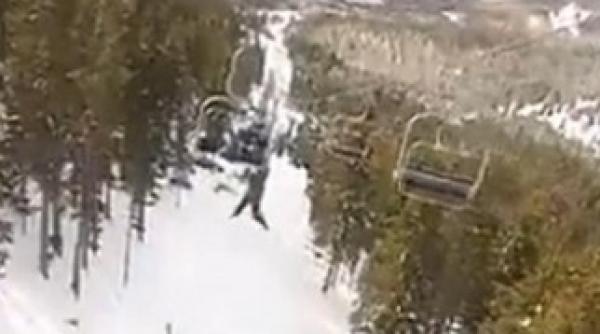 imagini horror un schior cade din telescaun