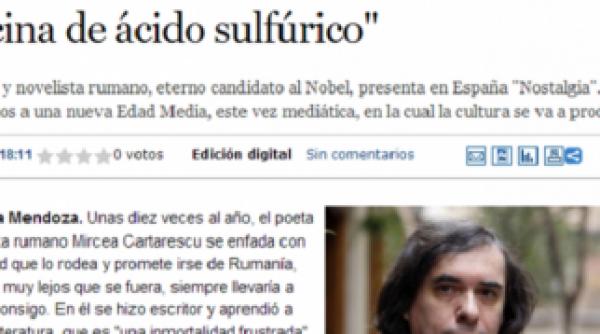 cartarescu sa traiesti in romania e ca si cum ai inota in acid sulfuric