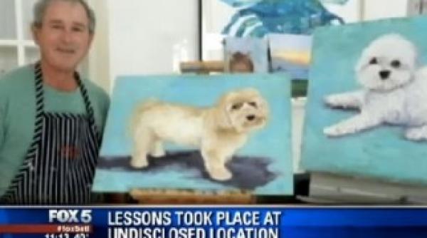 george w bush tanara speranta a picturii a pictat 50 de caini si autoportrete nud