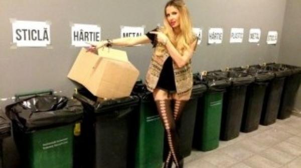 andreea banica sexy langa tomberon